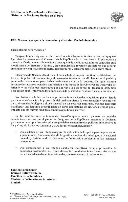 Onu ante paquetazo