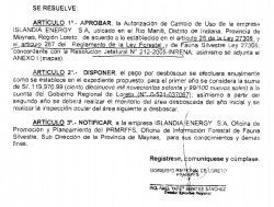 Aprobación del "cambio de uso".