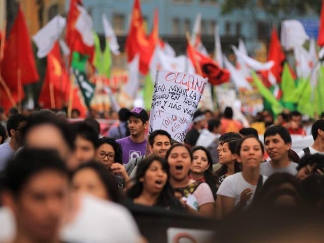 Marchas y protestas en Perú. Foto: RPP