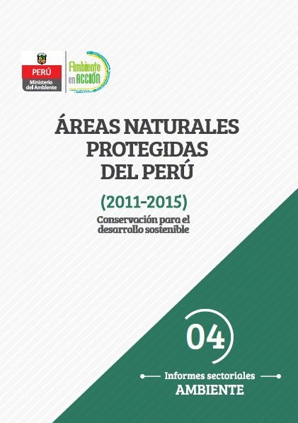 informe áreas naturales protegidas portada