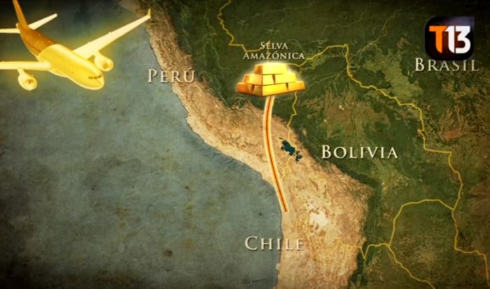 La nueva ruta del oro ilegal hacia Chile. Captura de imagen: Teletrece.