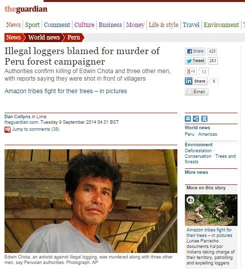 The Guardian informó sobre el asesinato