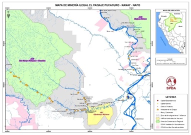 Mapade minería ilegal Pucacuro - Nanay - Napo